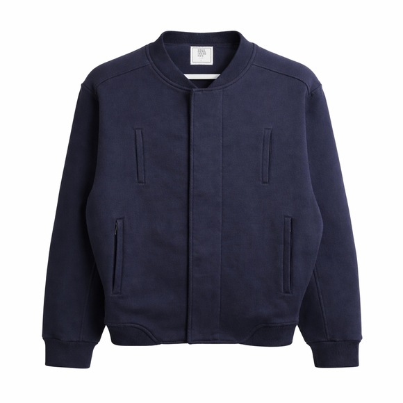 Standard Issue NYC Men Fleece Full Zip Cotton Blend Sweatshirt Navy XL